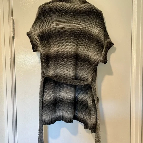 Cache Grey sweater wrap with belt - Picture 3 of 5